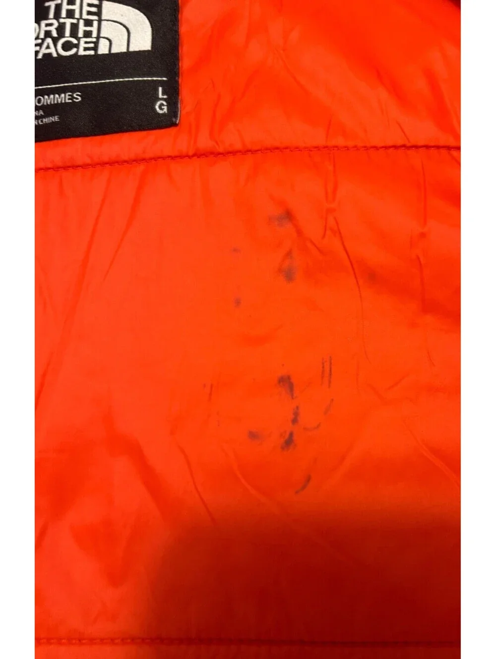 Vintage North Face Hyvent Hooded Blue Quilted Orange Lined Jacket Men's Large L